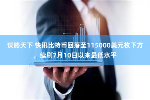 谋略天下 快讯比特币回落至115000美元枚下方，续刷7月10日以来最低水平