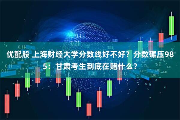 优配股 上海财经大学分数线好不好？分数碾压985：甘肃考生到底在赌什么？